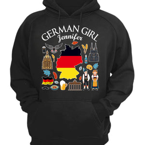 Customized German Girl T-shirt With Symbols And Name