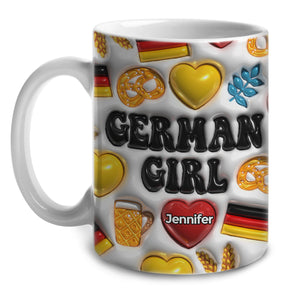 German Girl Coffee Mug Cup With Custom Your Name
