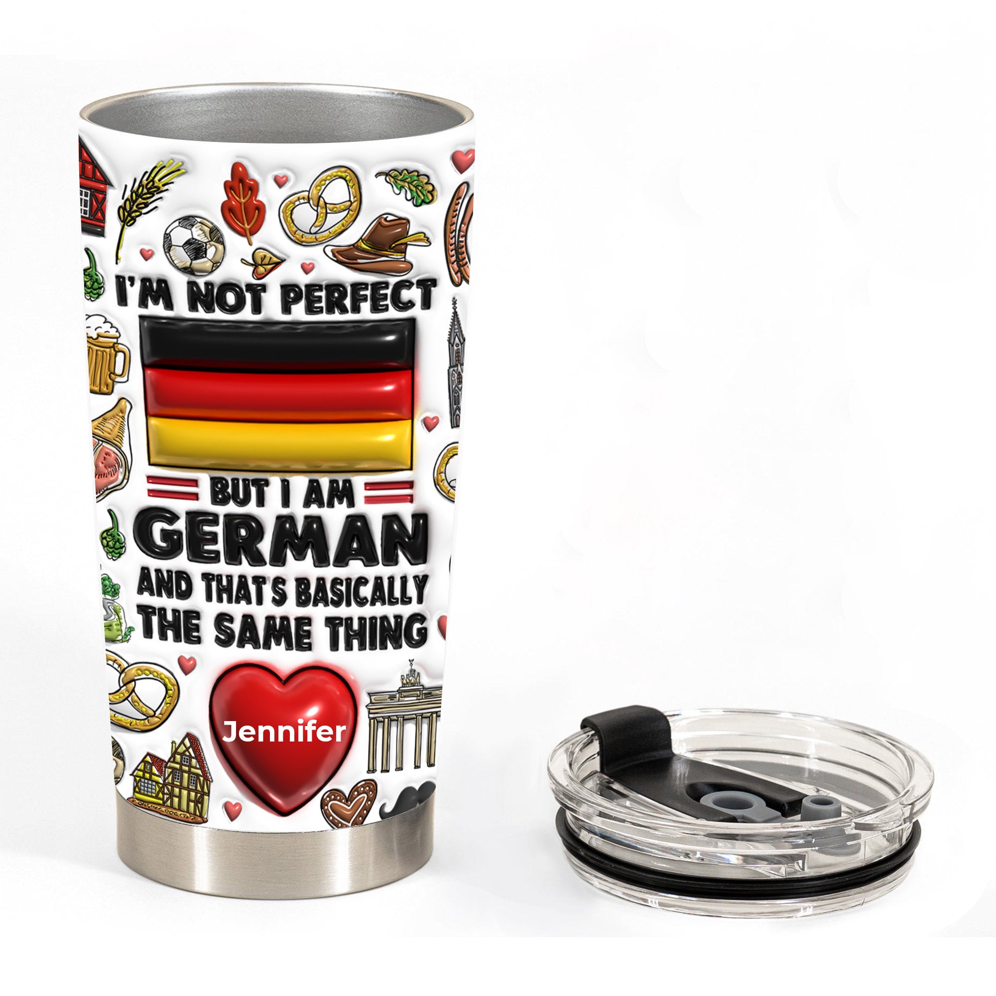 I'm Not Perfect But I'm German Personalized Tumbler