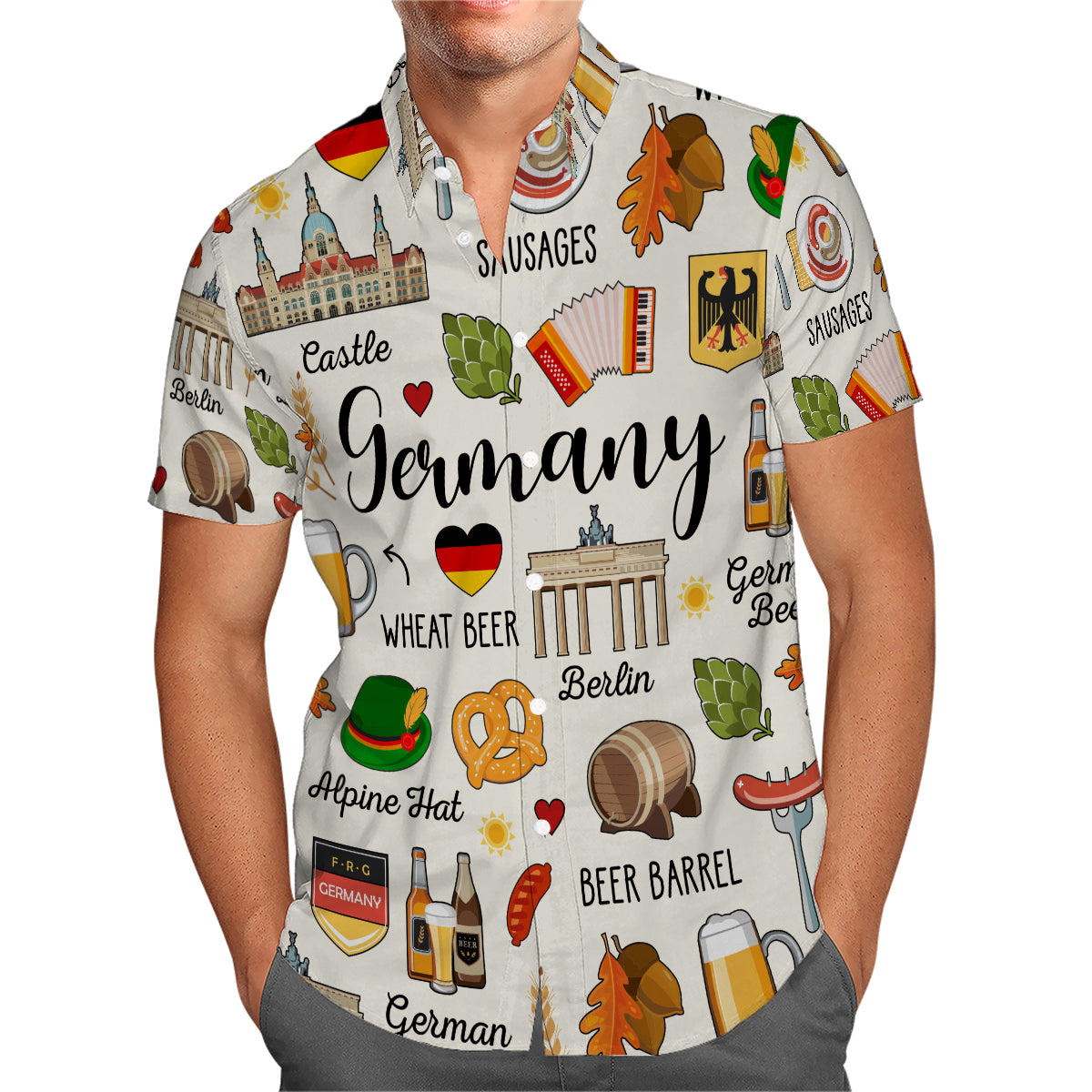 Germany Hawaiian Shirt With Symbols