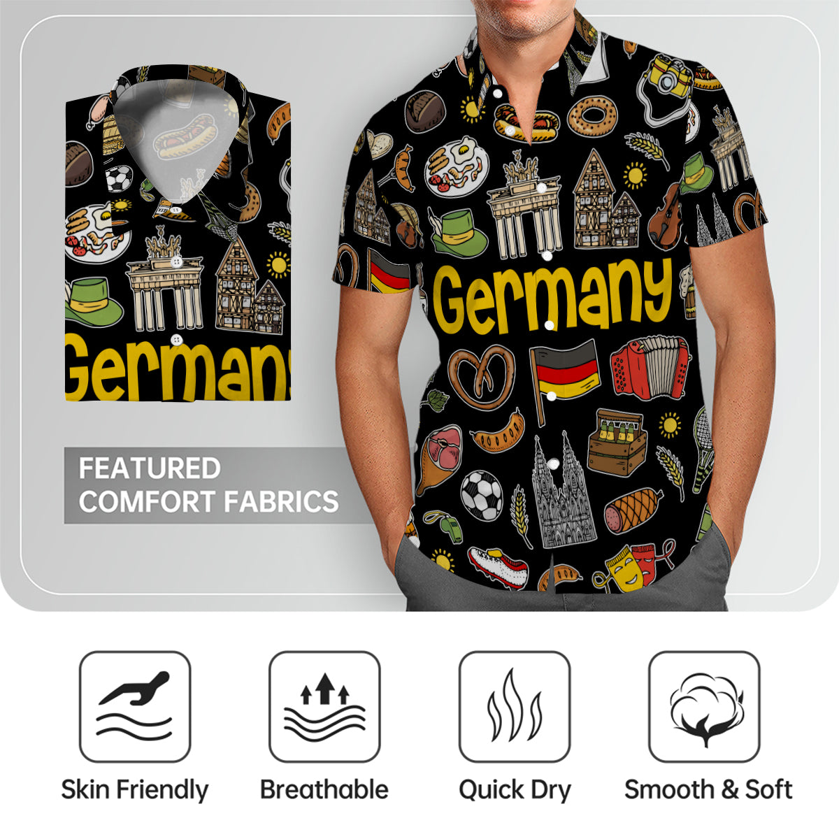 Germany Hawaiian Shirt With Color Background