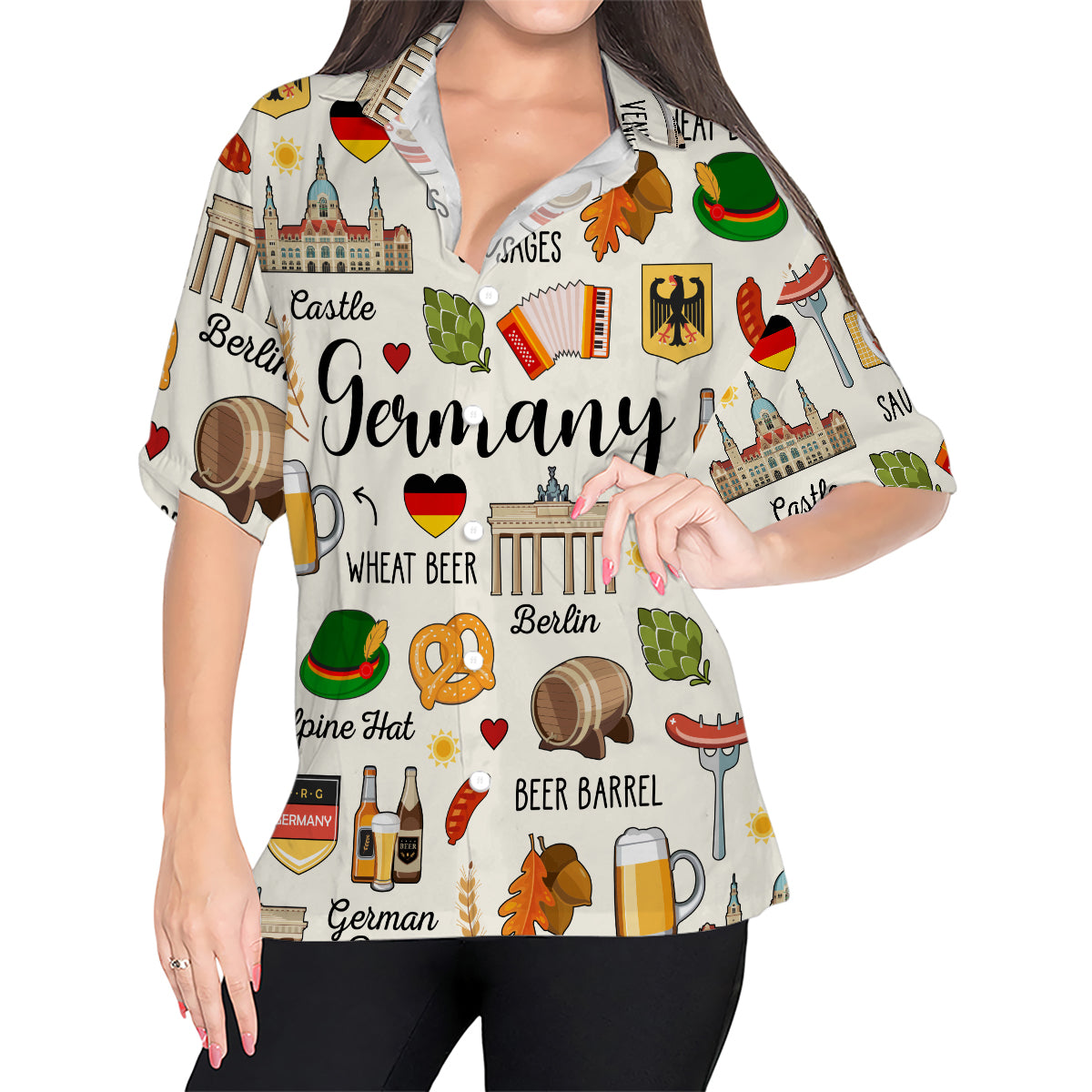 Germany Hawaiian Shirt With Symbols