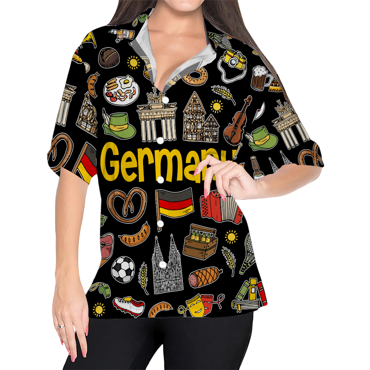 Germany Hawaiian Shirt With Color Background