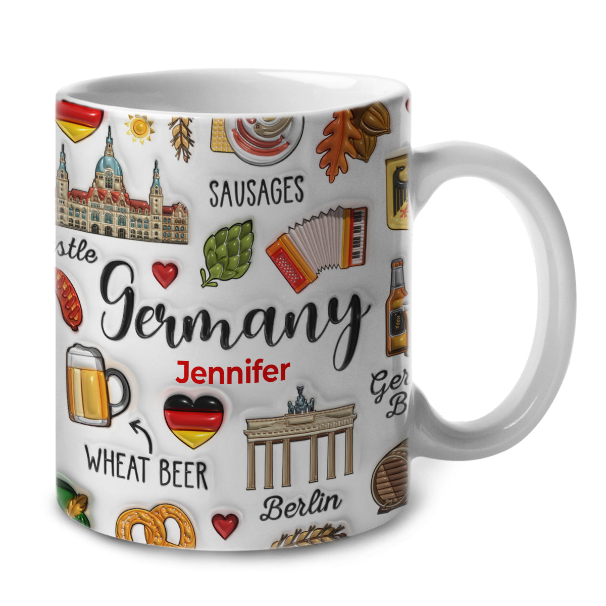 Custom Germany Coffee Mug Cup With Symbols