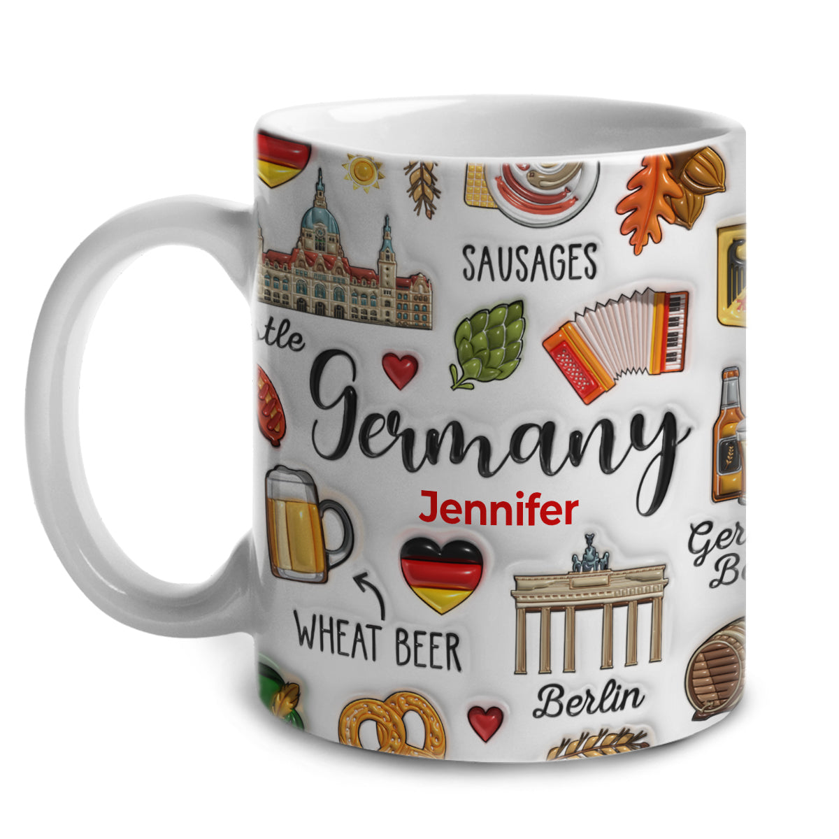Custom Germany Coffee Mug Cup With Symbols