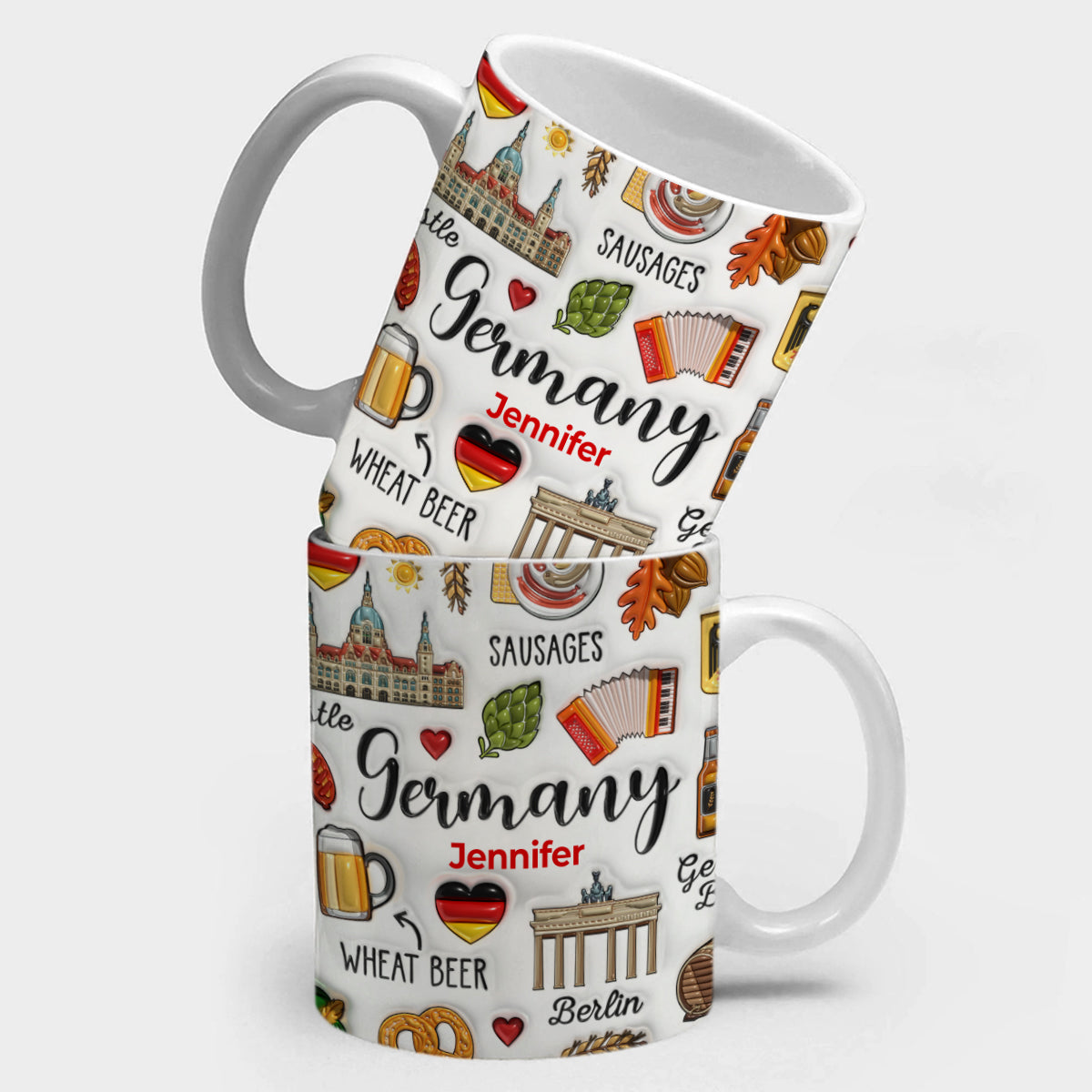 Custom Germany Coffee Mug Cup With Symbols