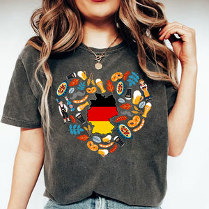 Germany Heart Symbols Flag T-shirt For German