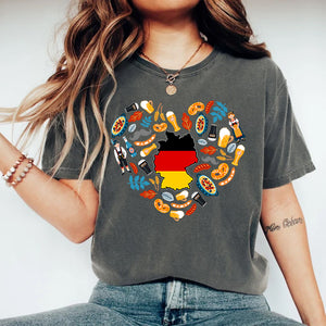 Germany Heart Symbols Flag T-shirt For German