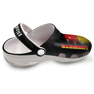 Germany Personalized Clogs Shoes With A Half Flag