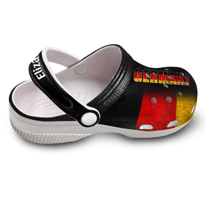 Germany Personalized Clogs Shoes With A Half Flag