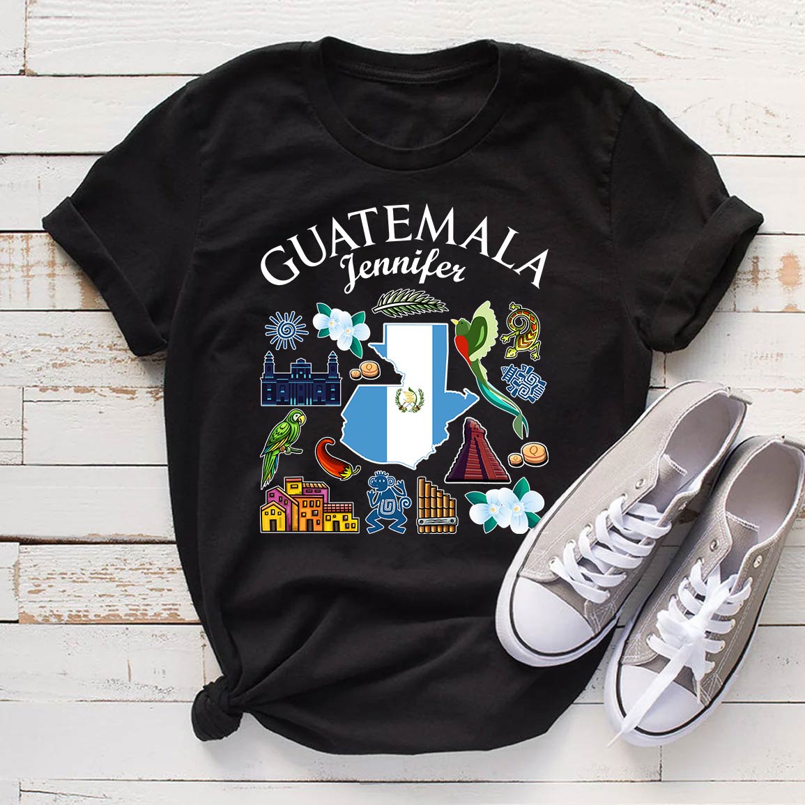 Customized Guatemala T-shirt With Symbols And Name