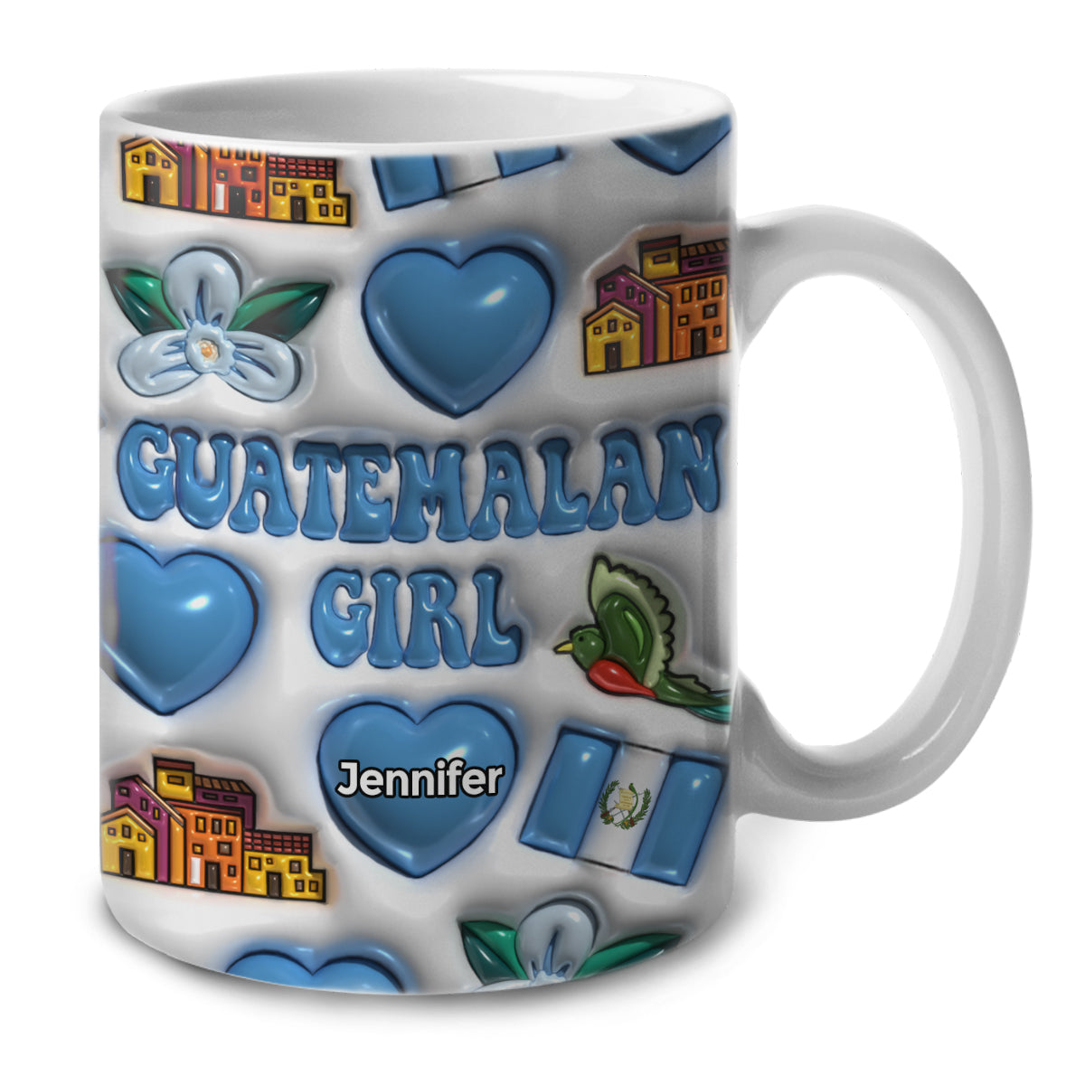 Guatemalan Girl Coffee Mug Cup With Custom Your Name