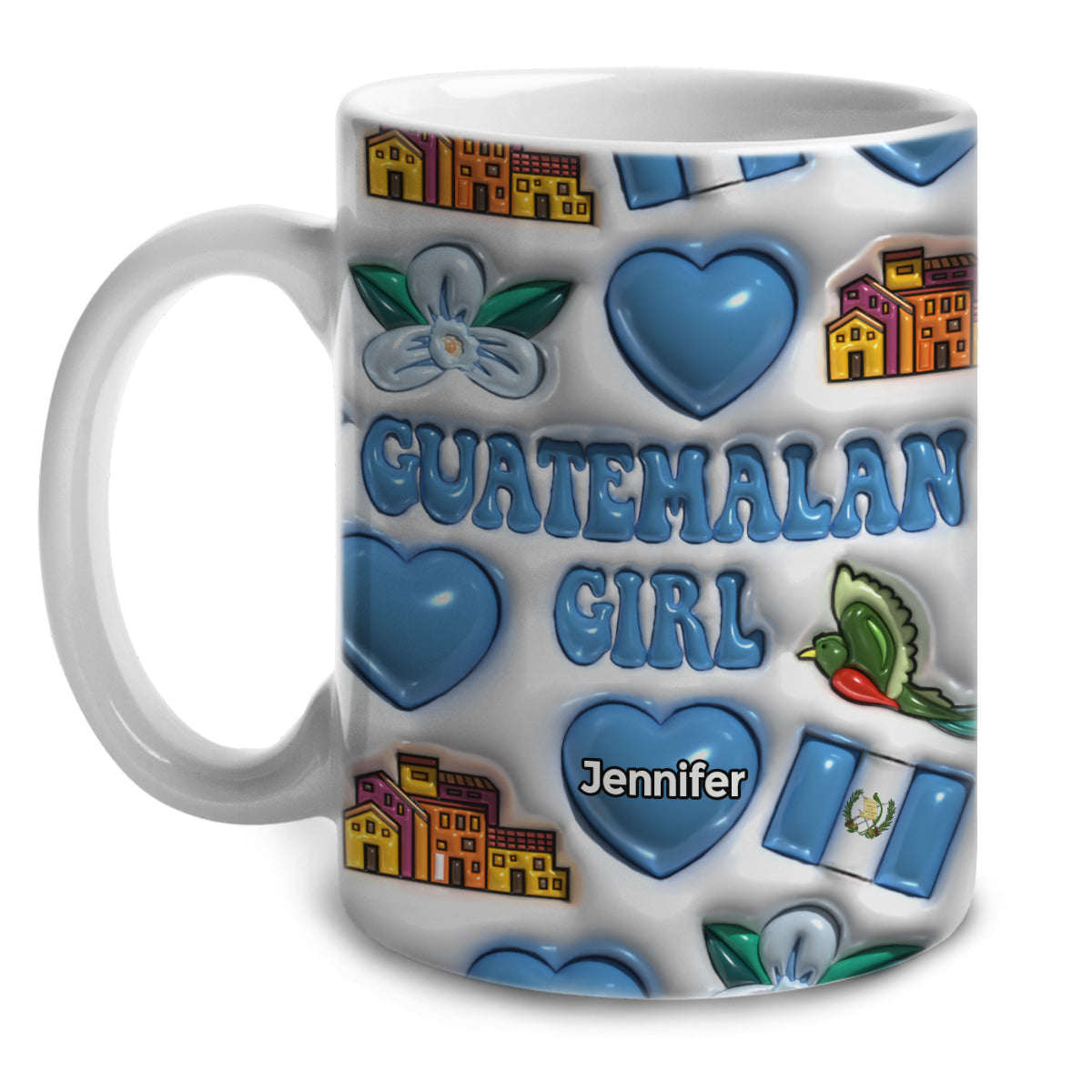 Guatemalan Girl Coffee Mug Cup With Custom Your Name