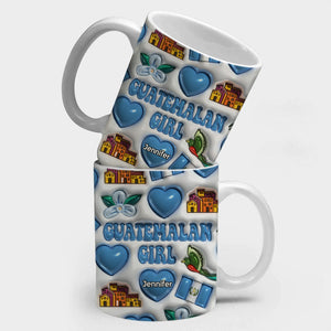 Guatemalan Girl Coffee Mug Cup With Custom Your Name