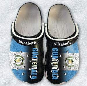 Guatemala Personalized Clogs Shoes With A Half Flag