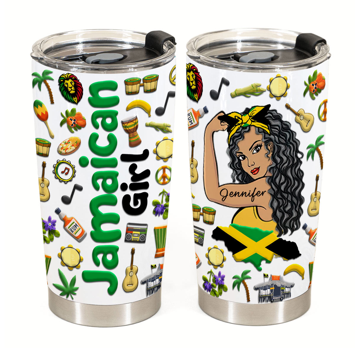 Custom Proud Jamaican Girl Tumbler And Your Name