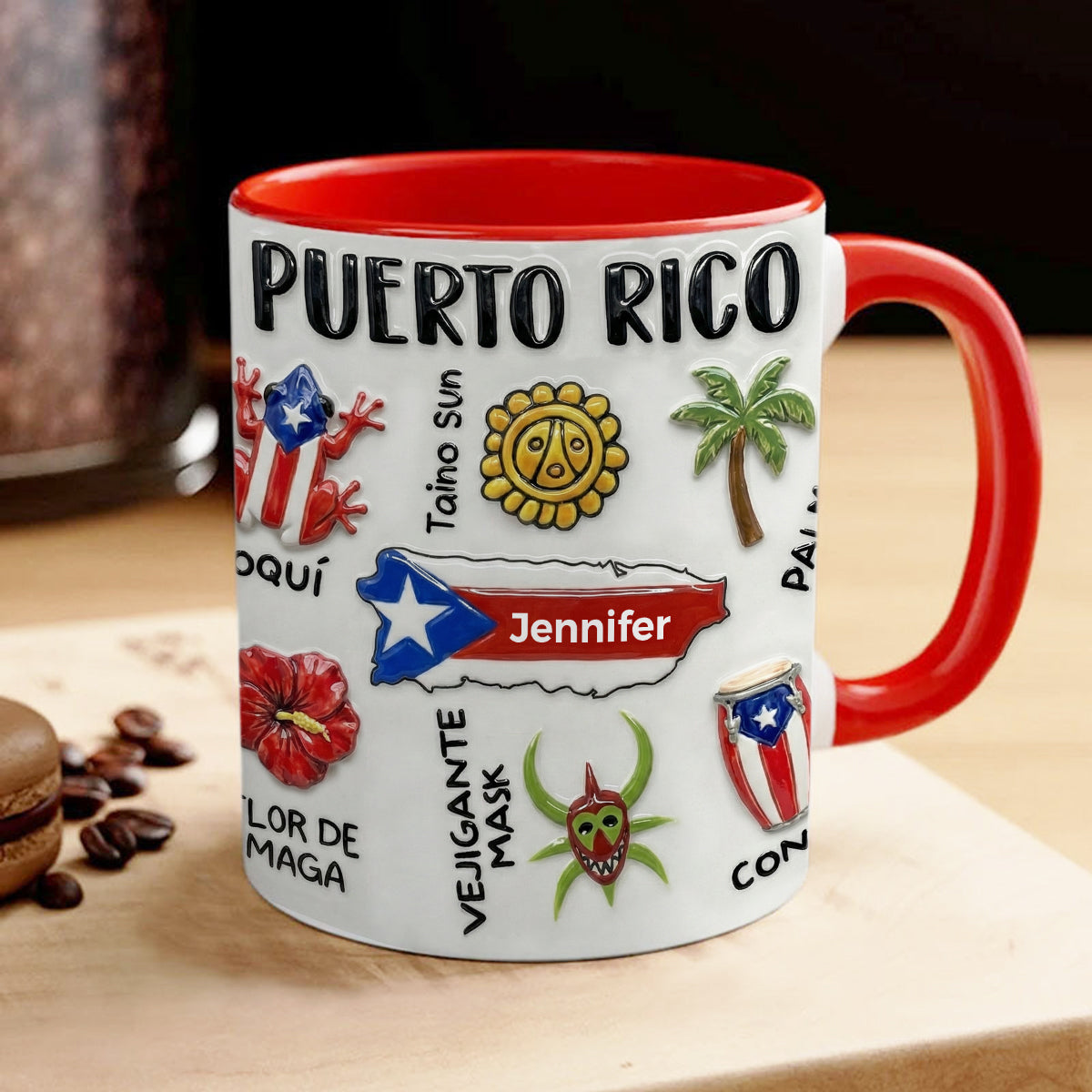 Personalized Puerto Rico Accent Mug And Name