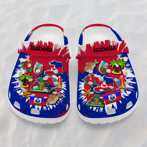 Haiti Personalized Clogs Shoes With Symbols Tie Dye