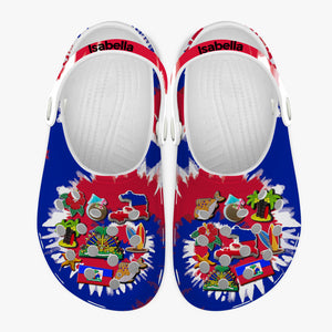 Haiti Personalized Clogs Shoes With Symbols Tie Dye