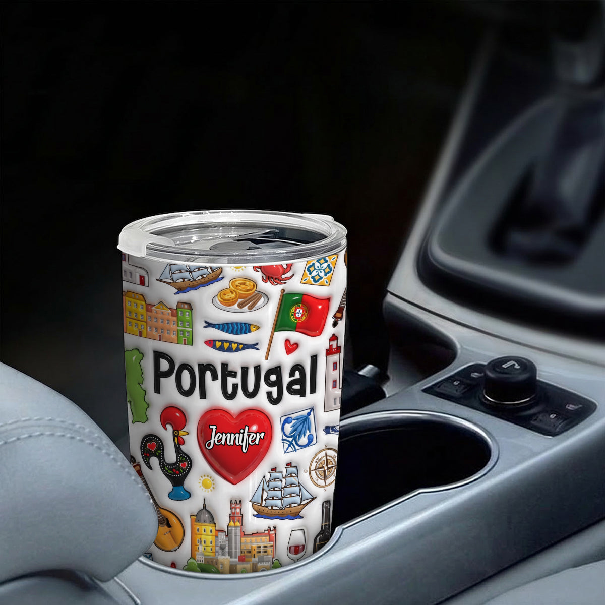 Custom Portugal Tumbler With Flag On Portugal