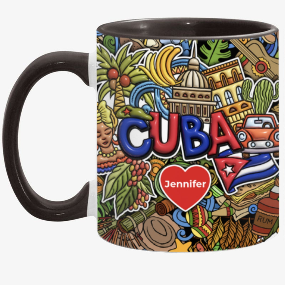Custom Cuba Accent Mug With Mixed Symbols