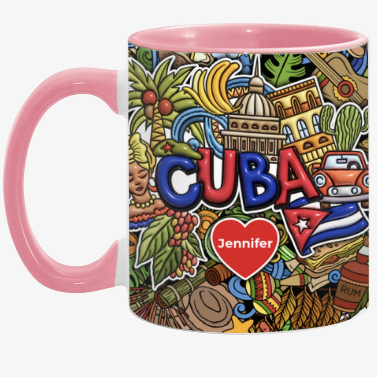 Custom Cuba Accent Mug With Mixed Symbols