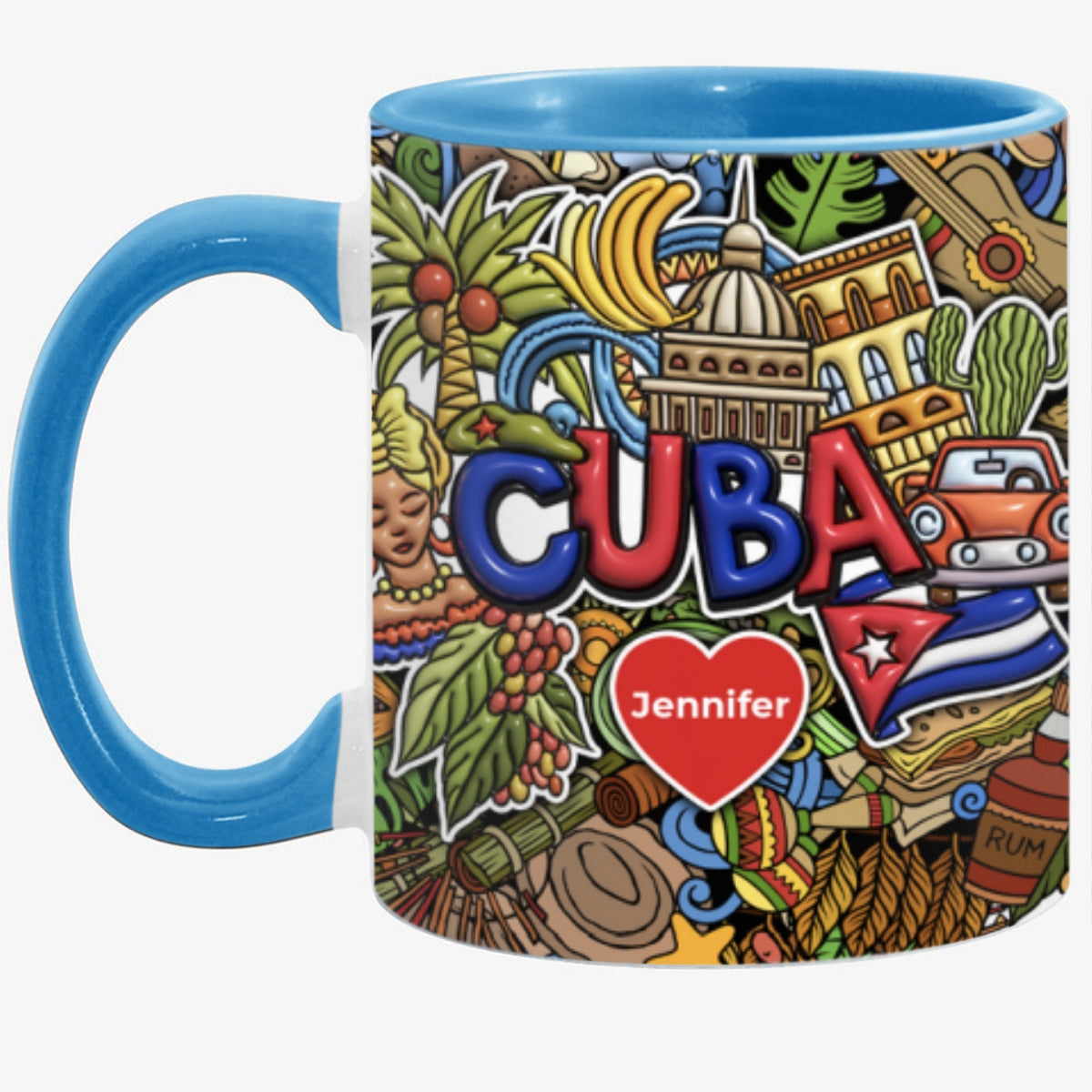 Custom Cuba Accent Mug With Mixed Symbols