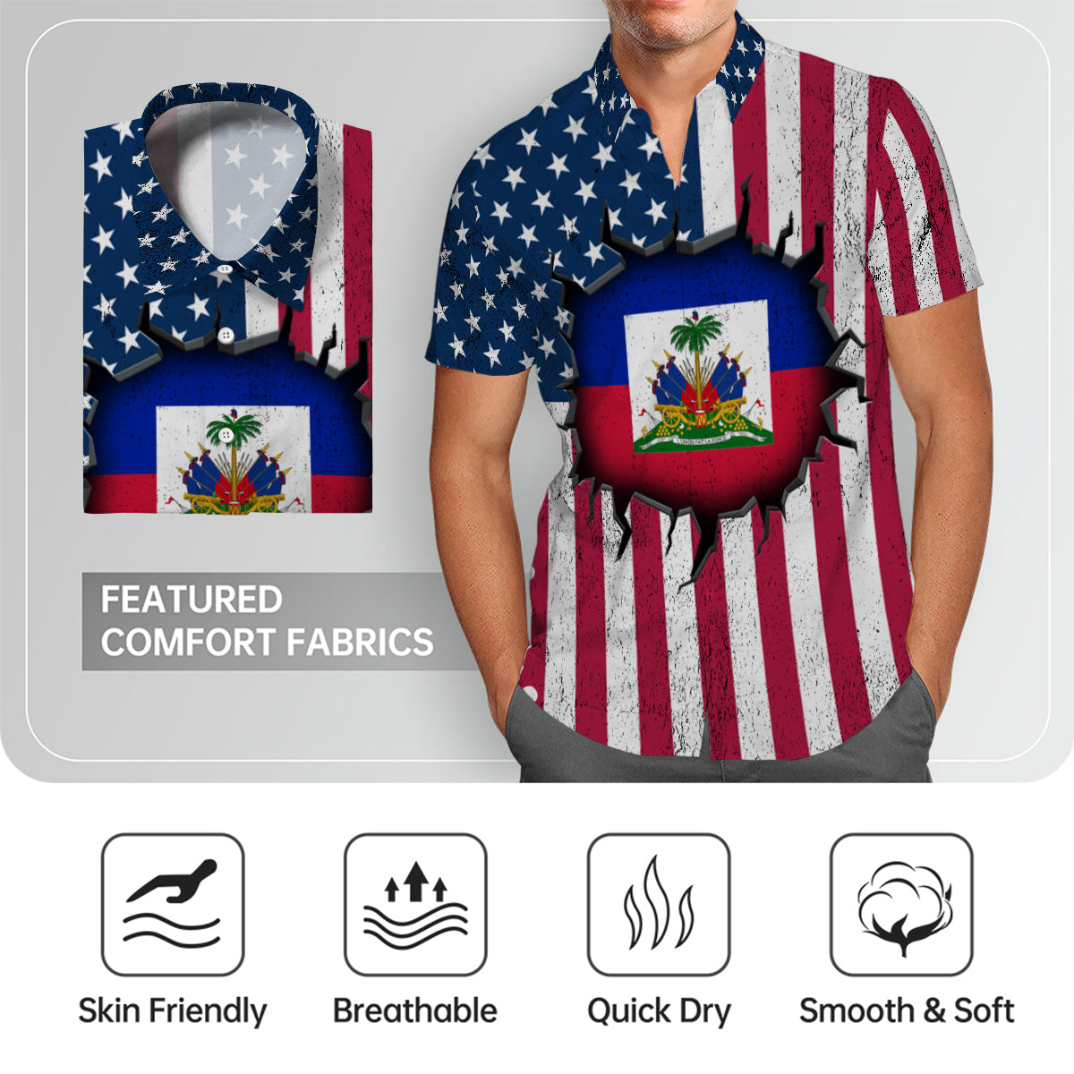 A Haitian American Style Hawaiian Shirt