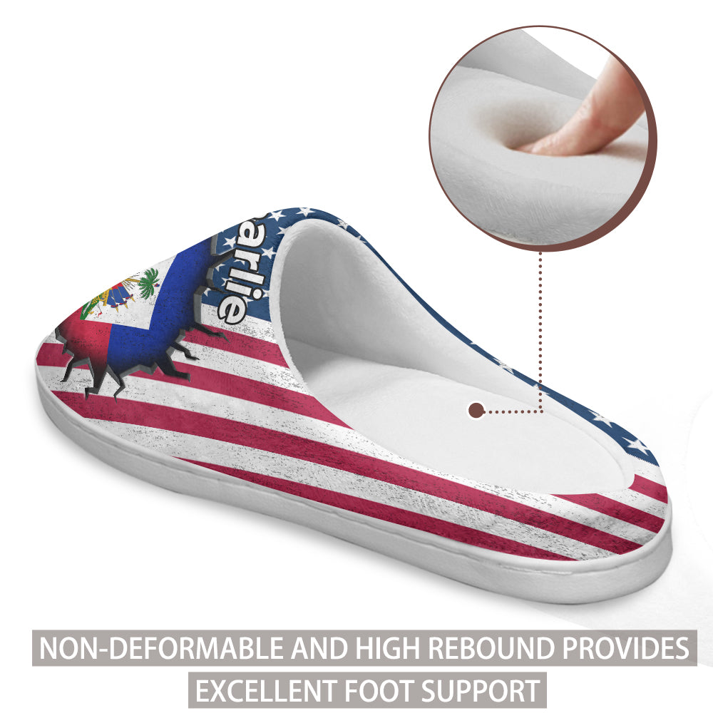Custom Haiti Slippers With Flag Inside