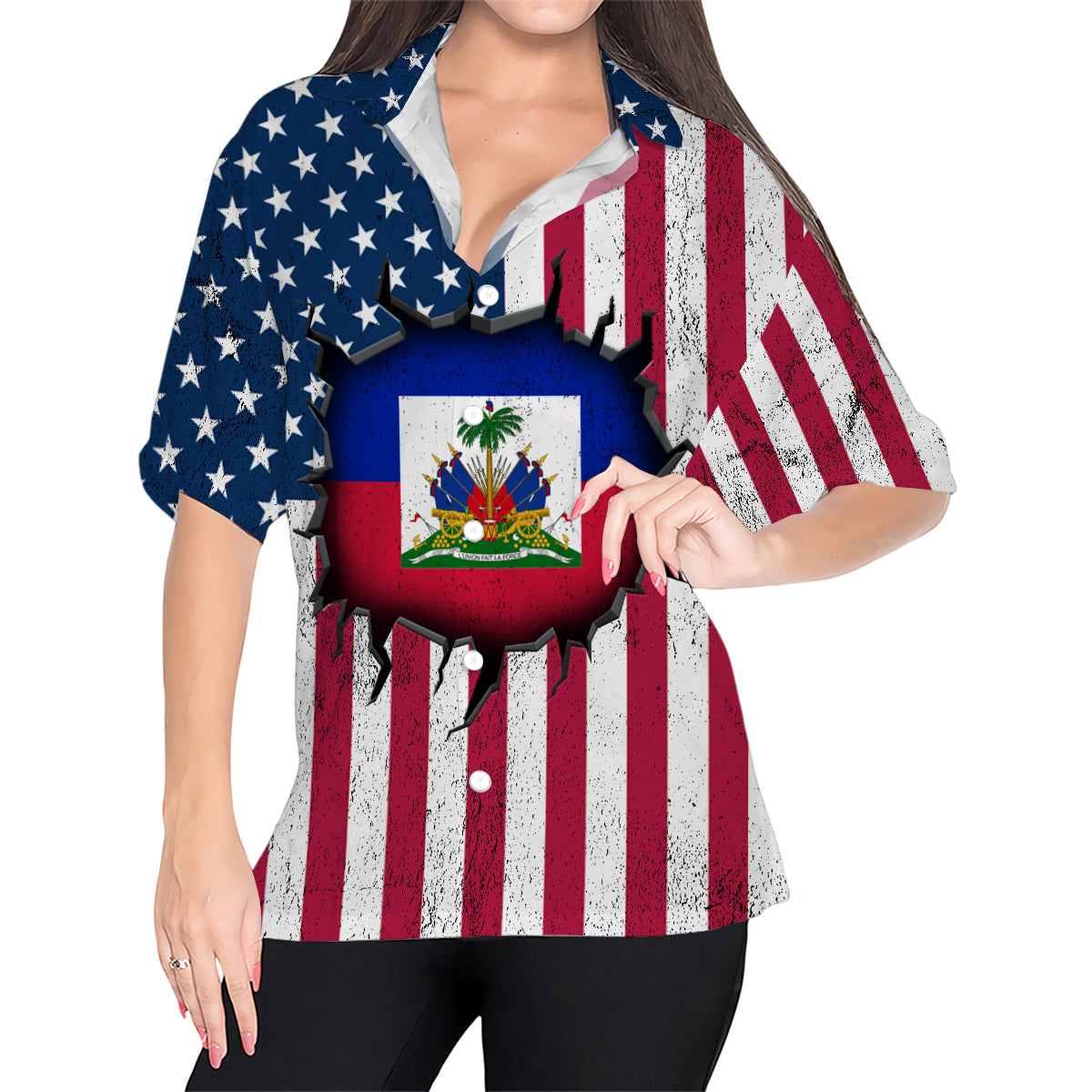 A Haitian American Style Hawaiian Shirt