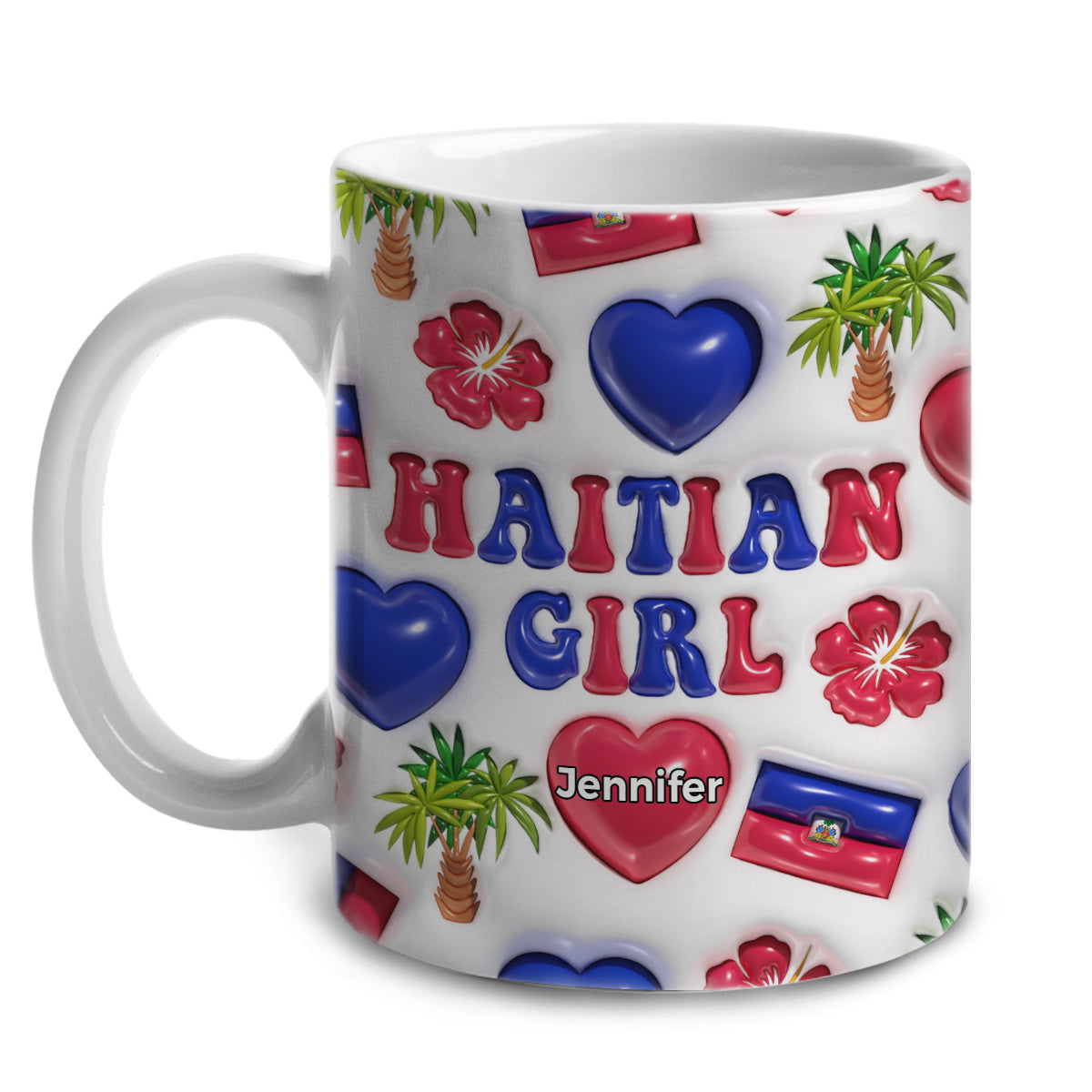 Haiti Haitian Girl Coffee Mug Cup With Custom Your Name