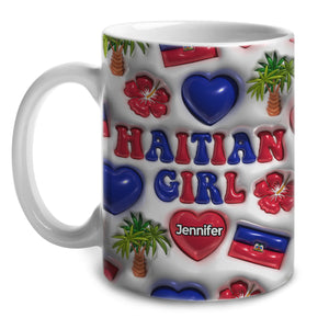 Haiti Haitian Girl Coffee Mug Cup With Custom Your Name