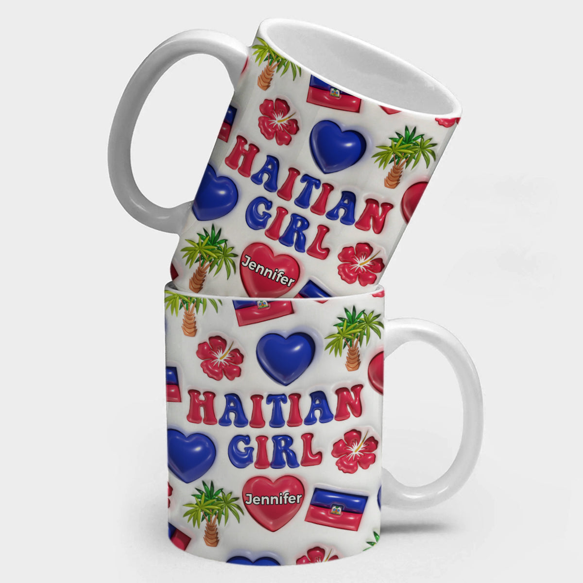 Haiti Haitian Girl Coffee Mug Cup With Custom Your Name