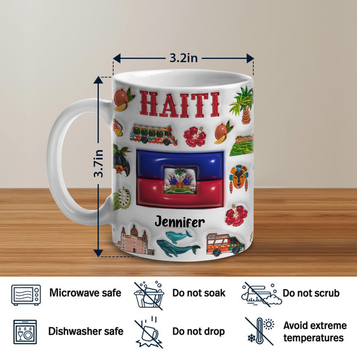 Custom Haiti Coffee Mug Cup With Your Name