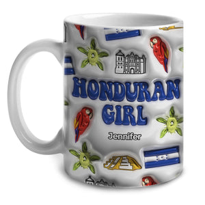 Honduran Girl Coffee Mug Cup With Custom Your Name