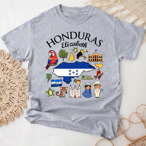 Customized Honduras T-shirt With Symbols And Name