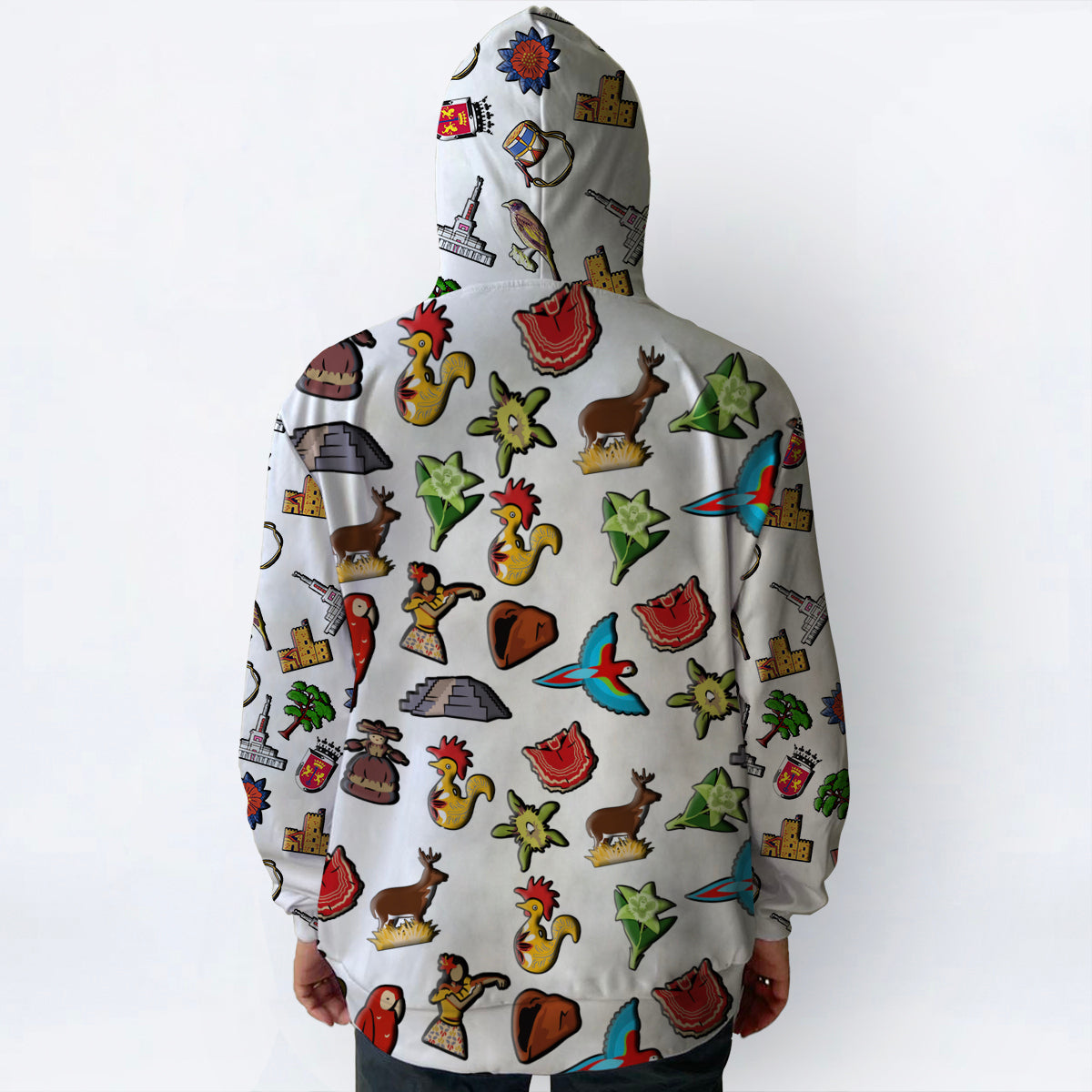 Honduras All Over Print Hoodie With Honduran Flag And Symbols