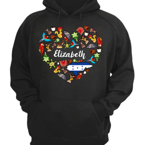 Custom Honduras Heart T-shirt With Your Name