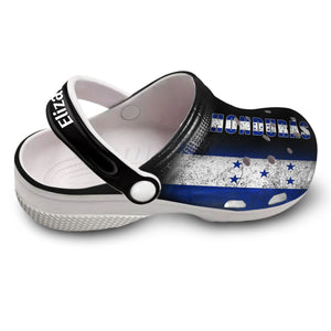 Honduras Personalized Clogs Shoes With A Half Flag