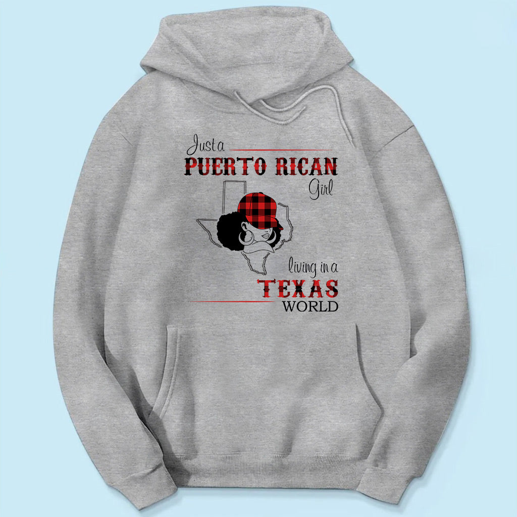 Just A Puerto Rican Girl Living In A Texas World T-shirt