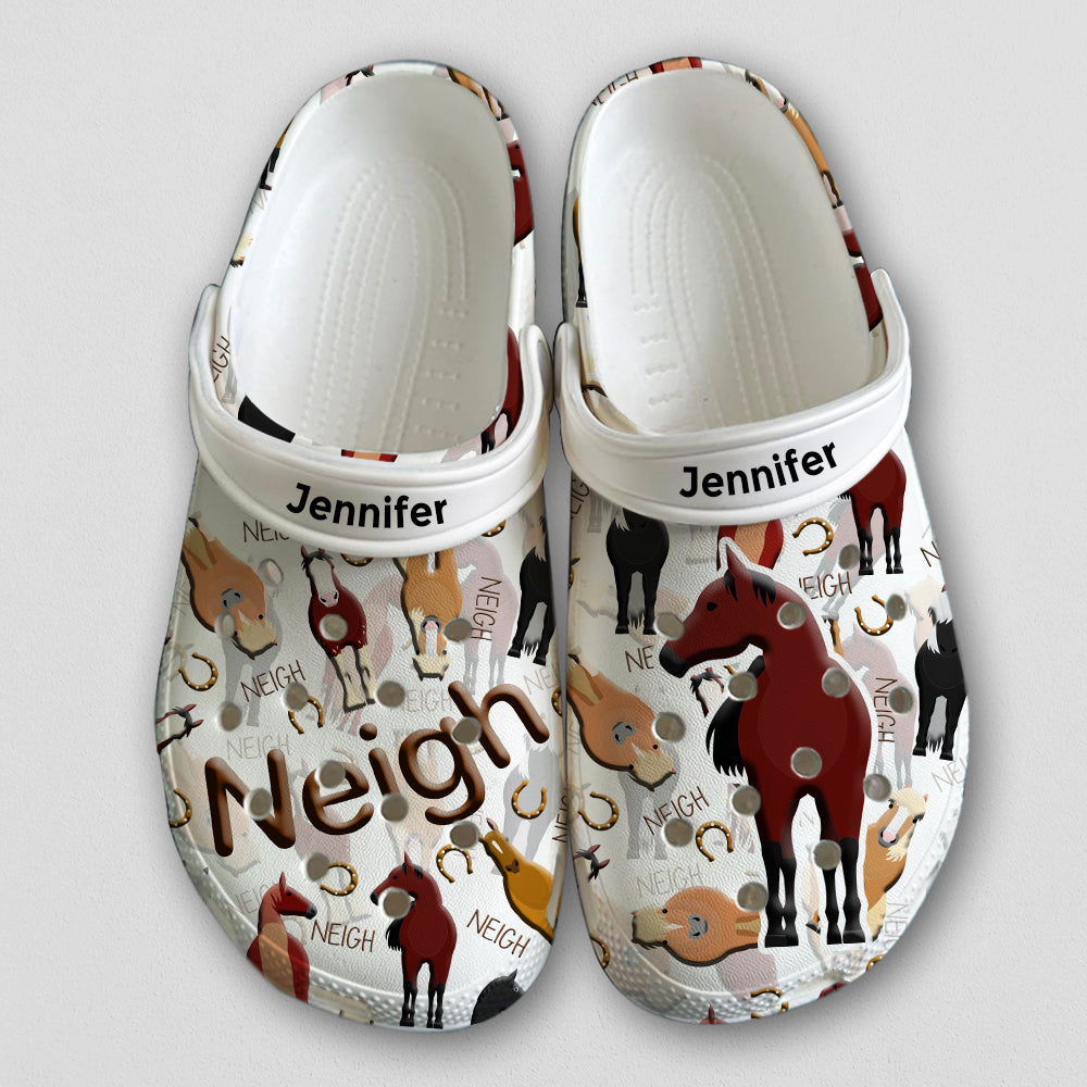 Custom Horse Neigh Clogs Shoes For Horse Lover