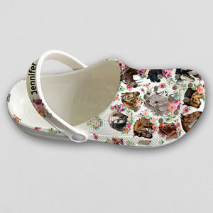 Horse Personalized Clogs Shoes With Horse Breeds Flowers