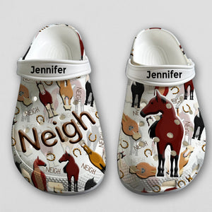 Custom Horse Neigh Clogs Shoes For Horse Lover