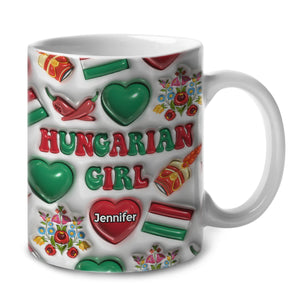 Hungarian Girl Coffee Mug Cup With Custom Your Name