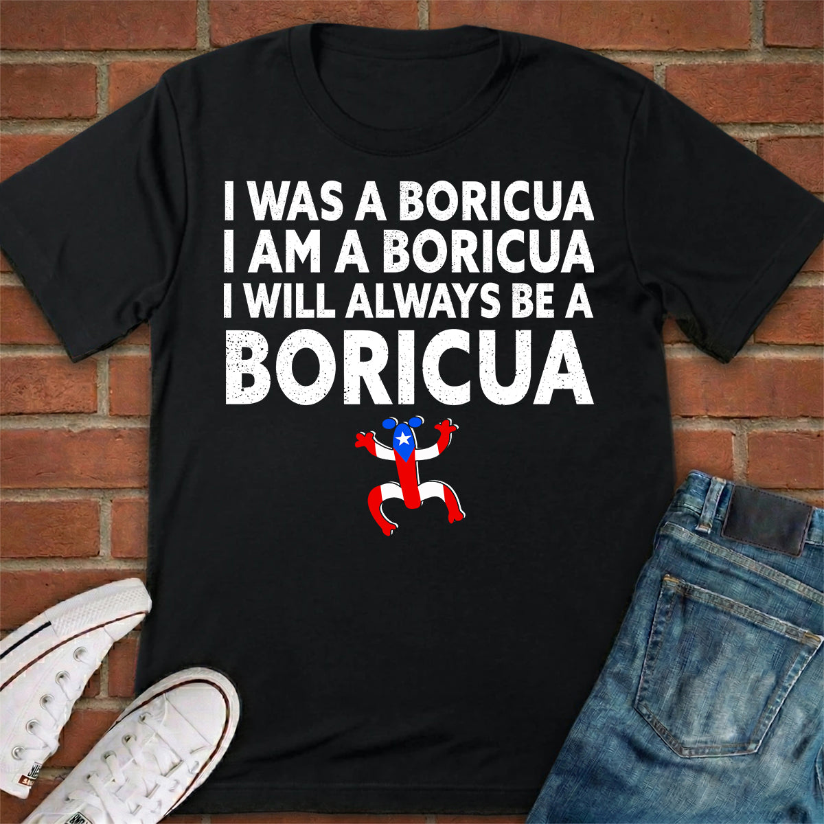 I Will Always Be A Boricua T-shirt With A Coqui Symbol