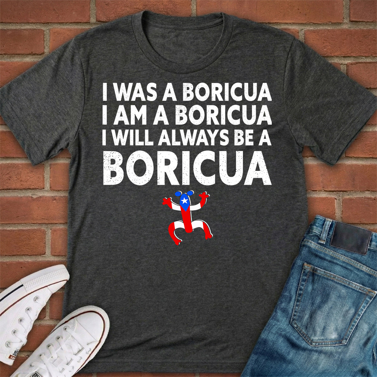 I Will Always Be A Boricua T-shirt With A Coqui Symbol
