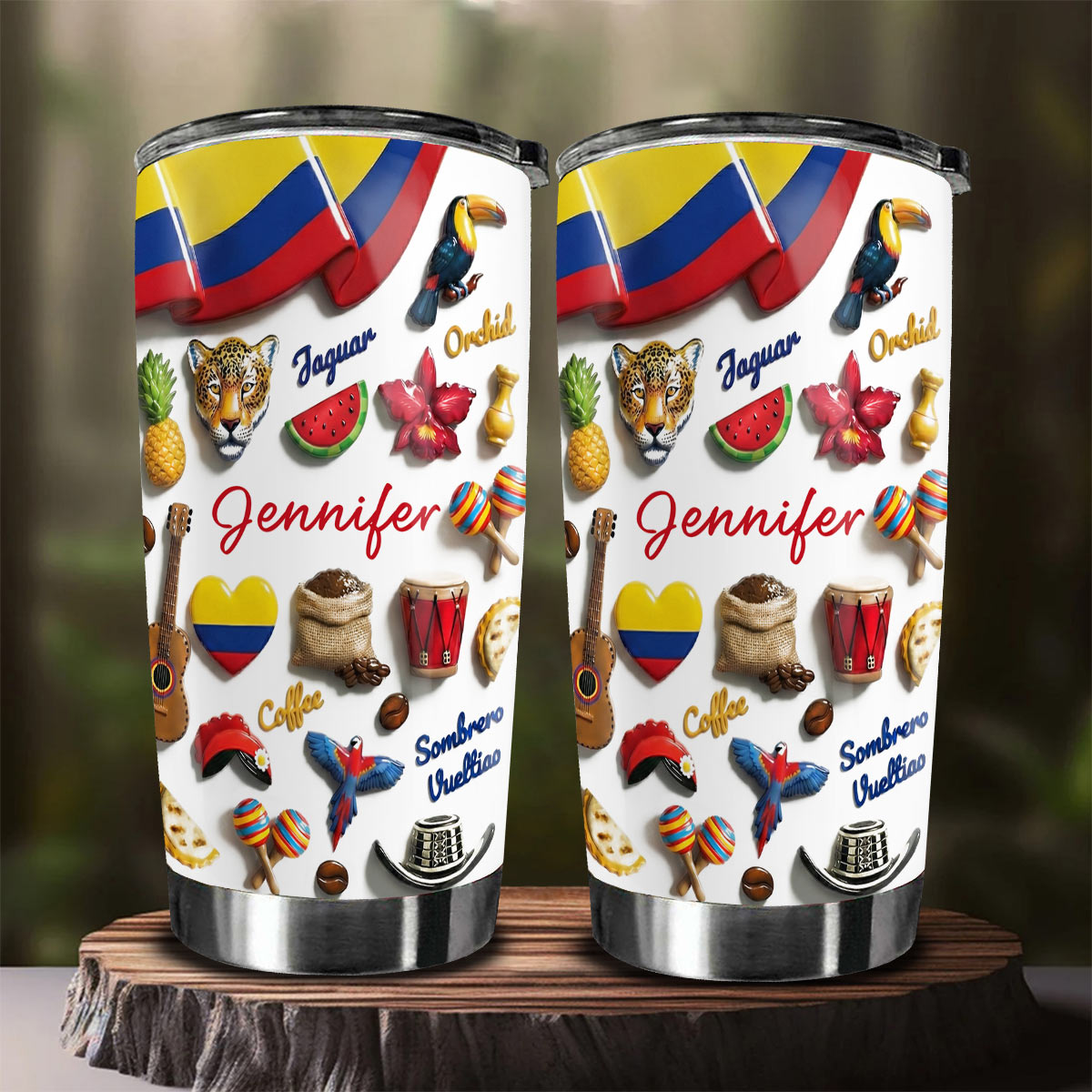 Custom Colombia Tumbler For Colombian With Your Name