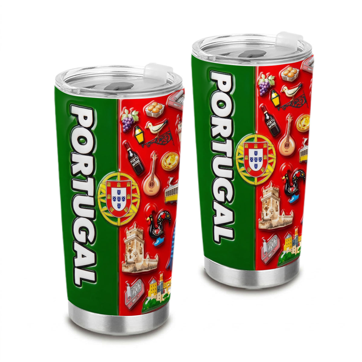 Custom Portugal Tumbler With Portugal Background