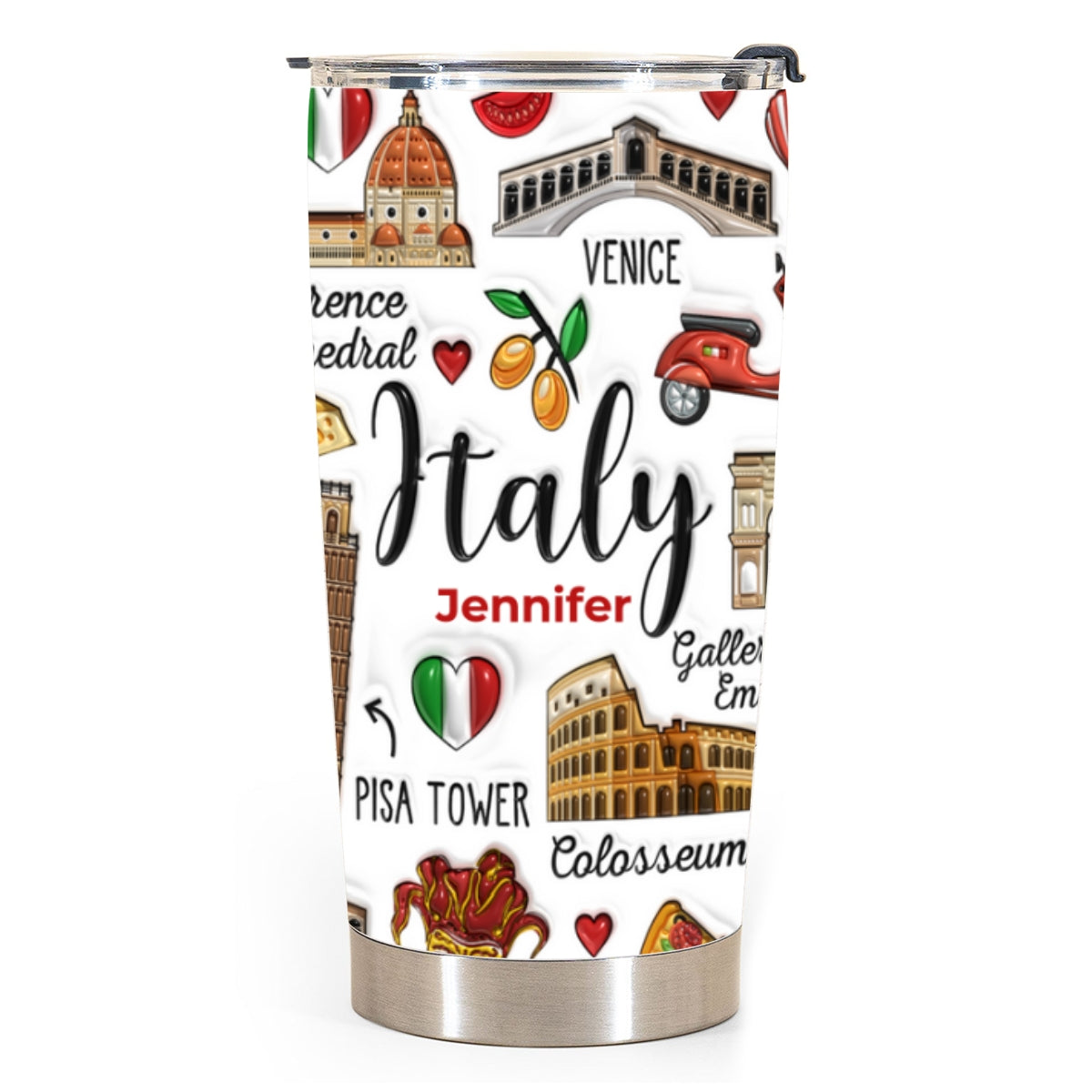 Custom Italy Italia Tumbler Cup With Symbols
