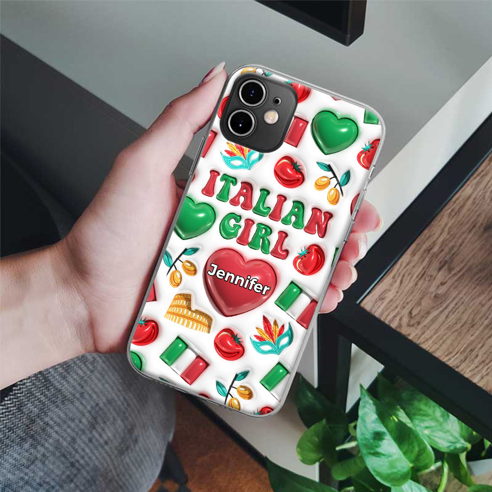 Italian Girl Personalized Clear Phone Case